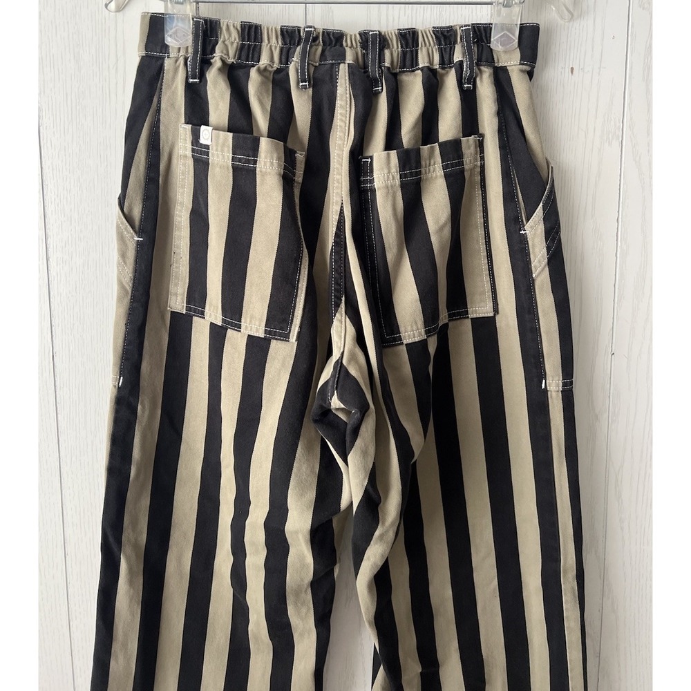 Big Bud Press Work Pants Green Black Striped Cotton Canvas Small Made in USA - Picture 3 of 14